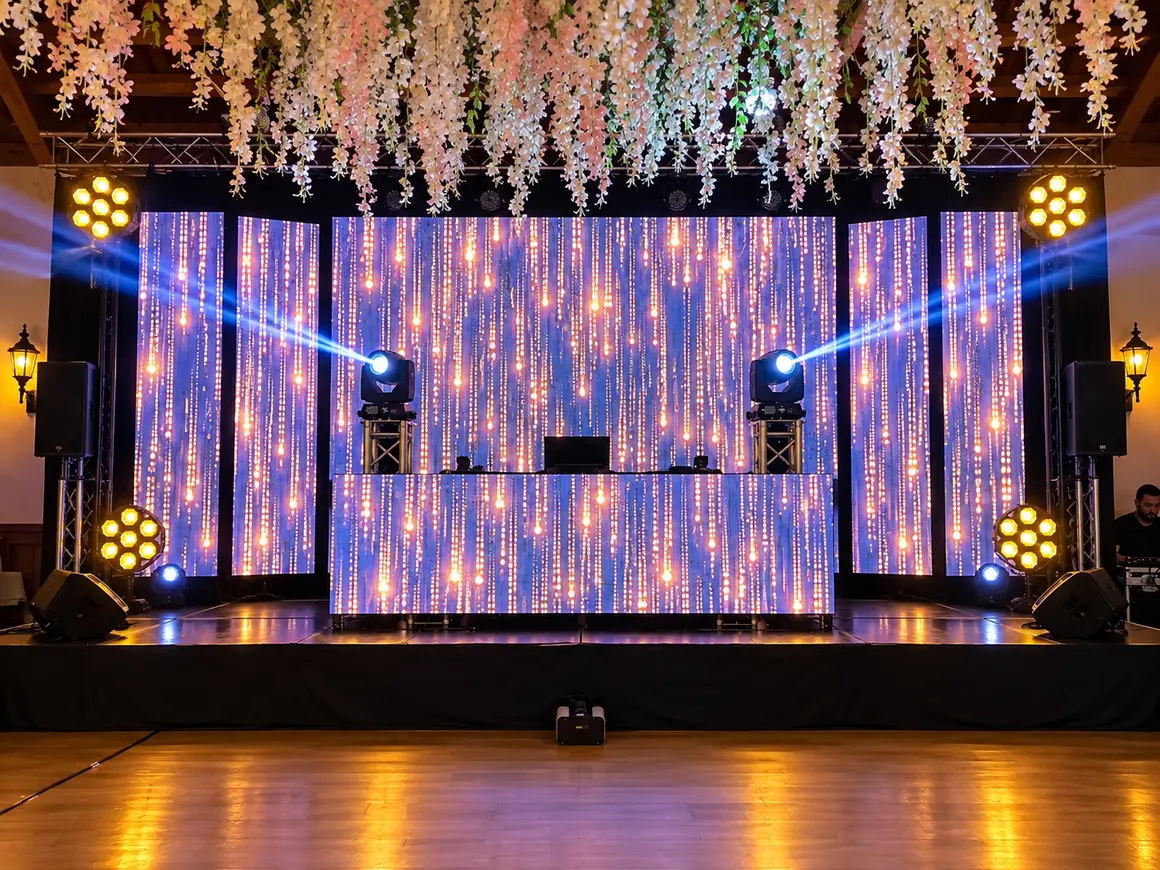 Espectacular pantalla gigante que se suma a la decoración