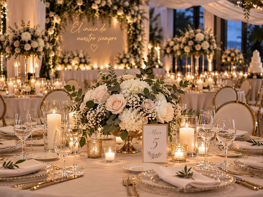 Centros de mesa con velas